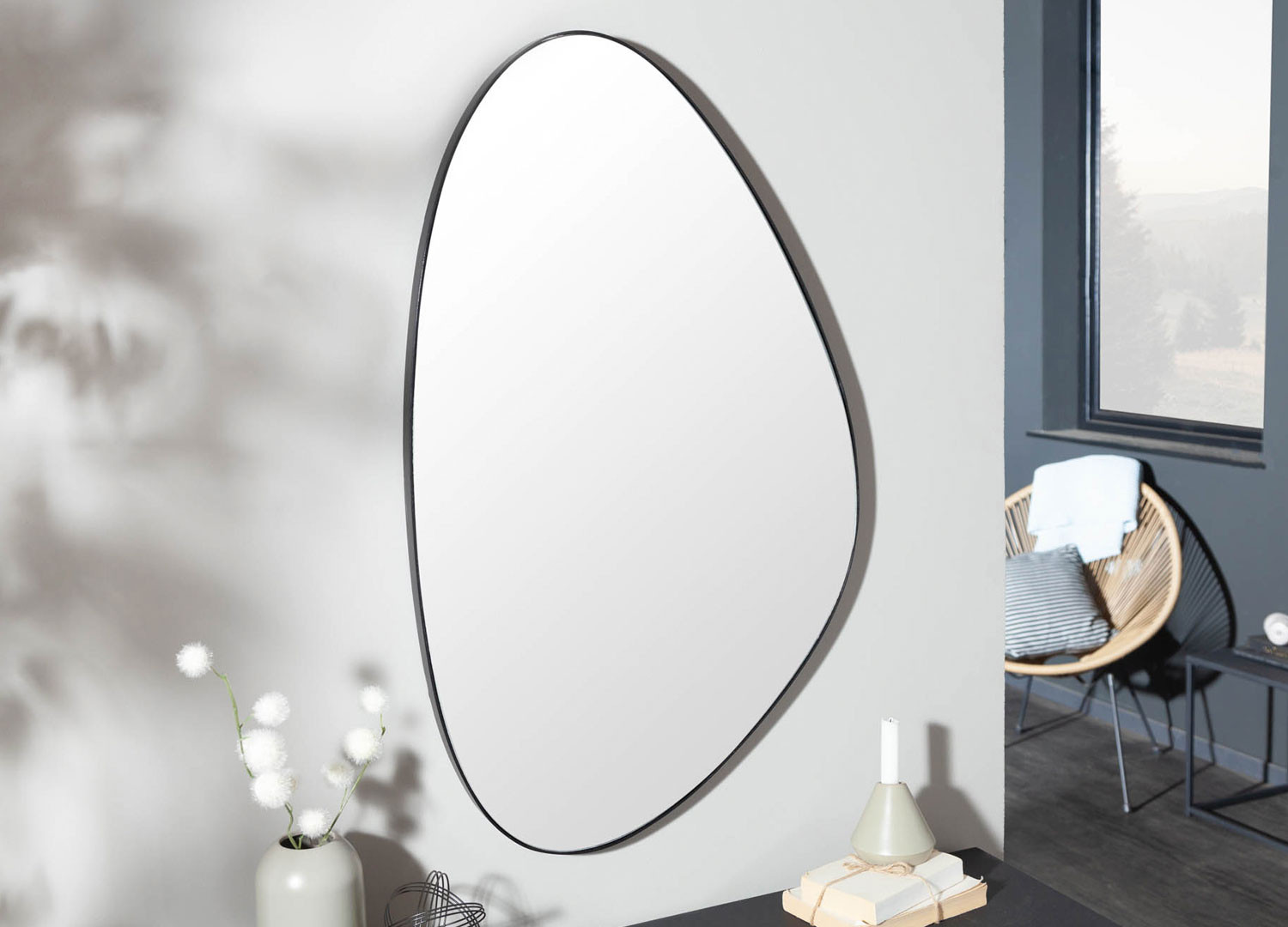 Miroir mural asymétrique 90 cm
