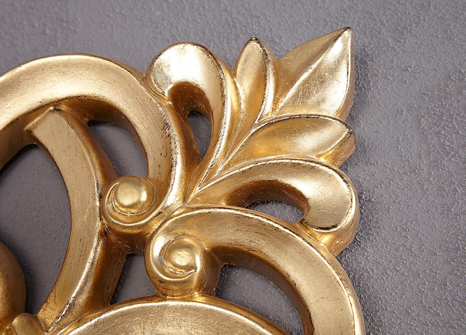 Miroir mural décoratif carré or antique de style baroque 75 cm