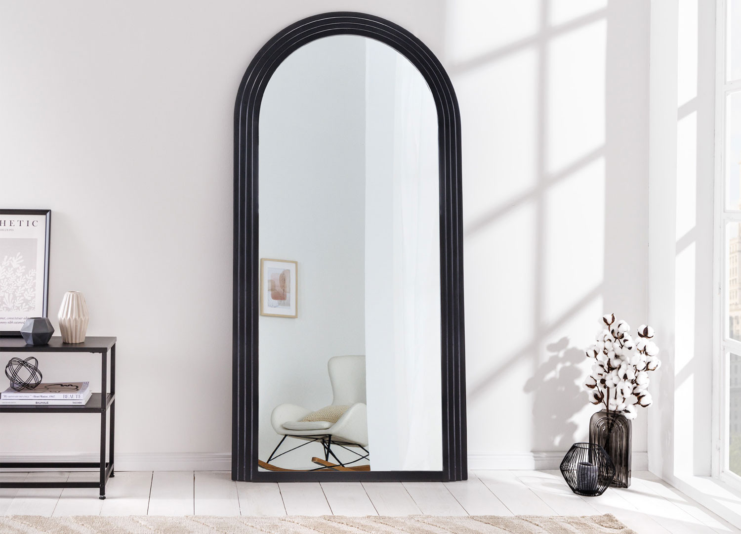 Miroir mural décoratif noir 160 cm