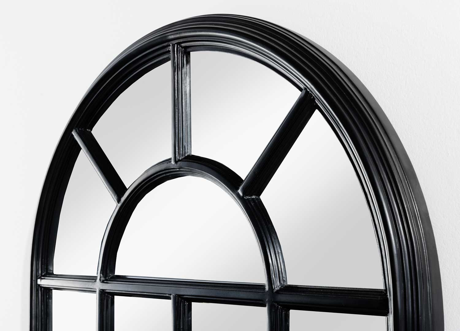 Miroir mural fenêtre 140 cm noir