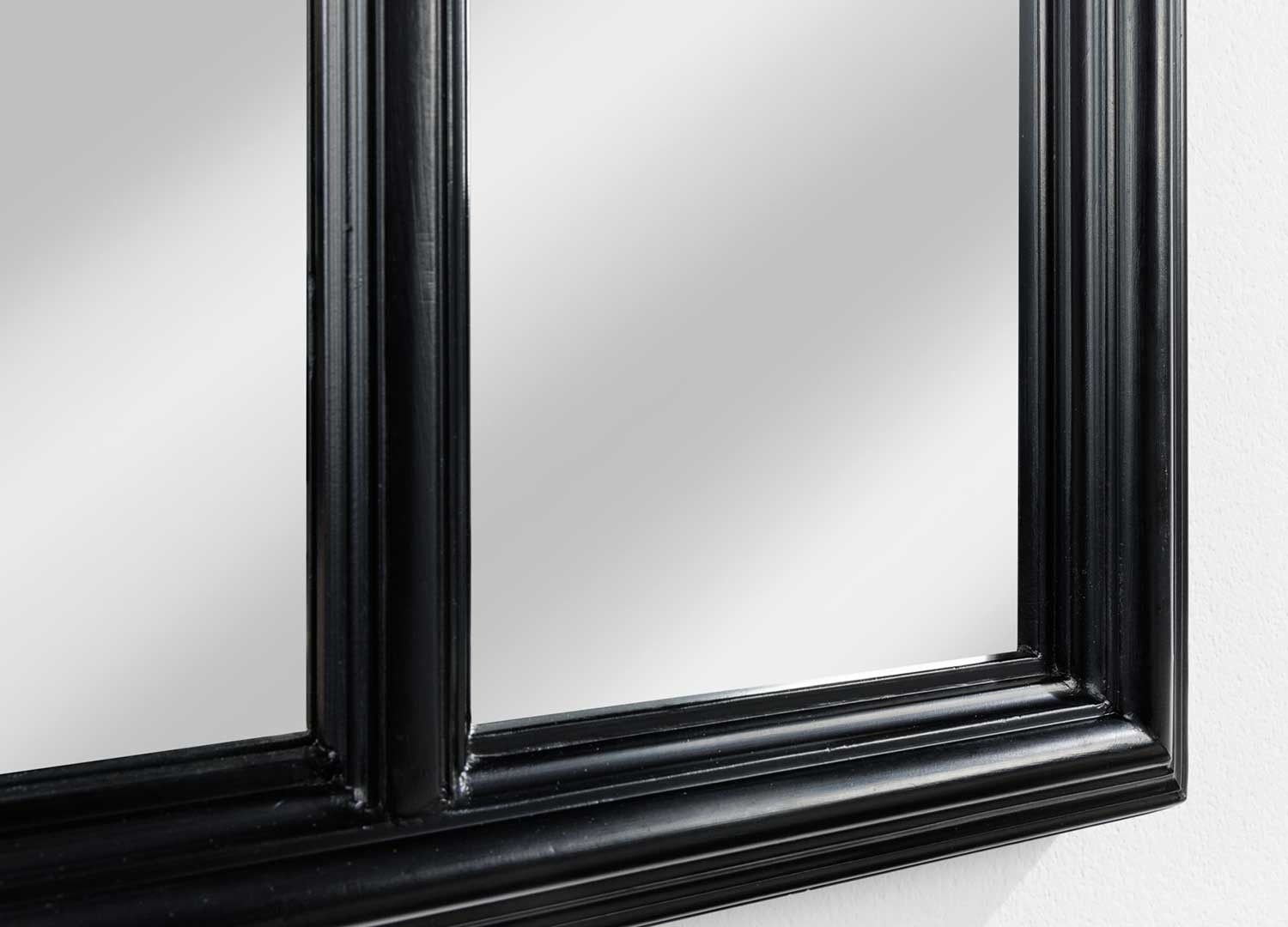 Miroir mural fenêtre 140 cm noir