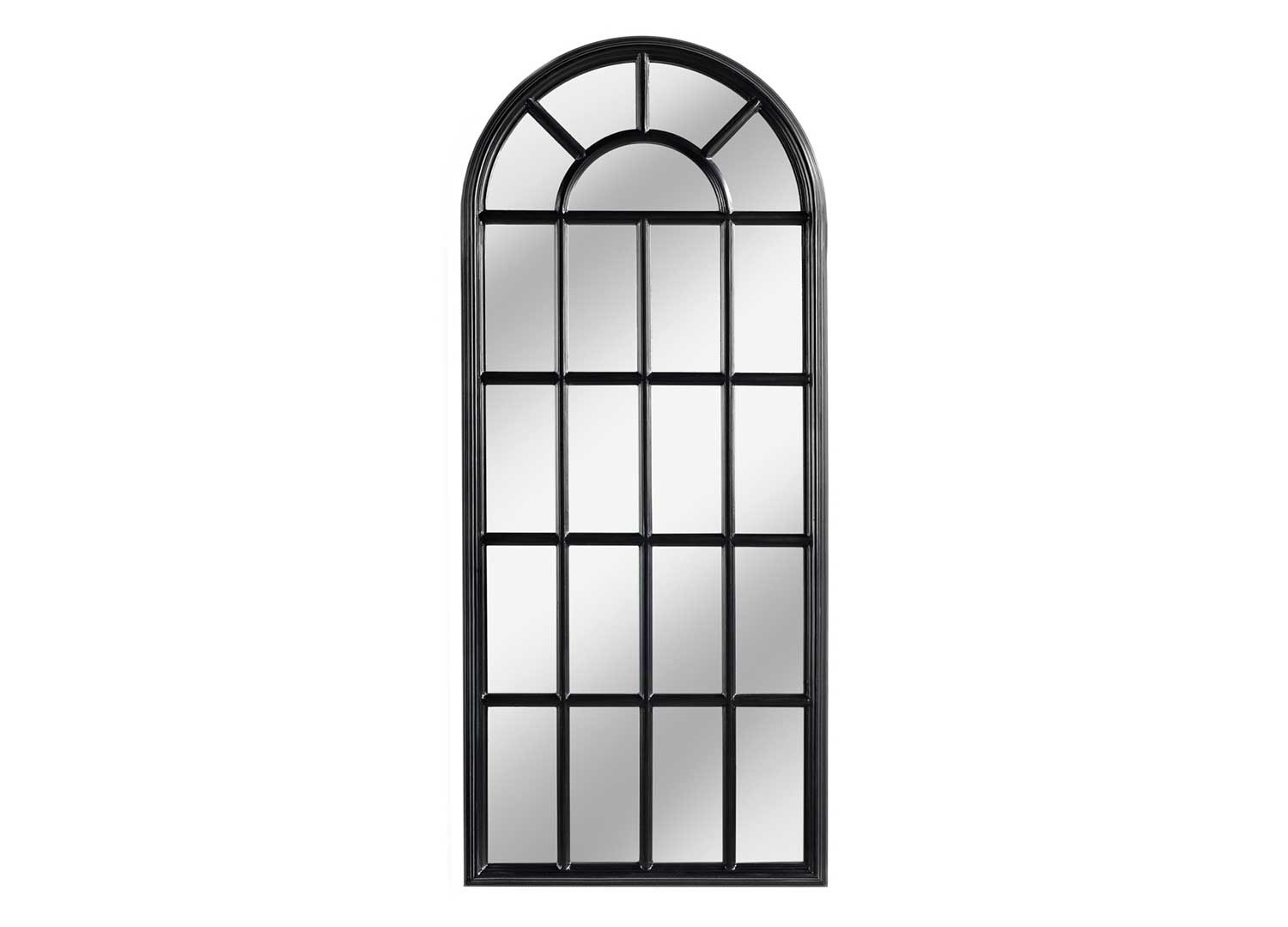 Miroir mural fenêtre 140 cm noir
