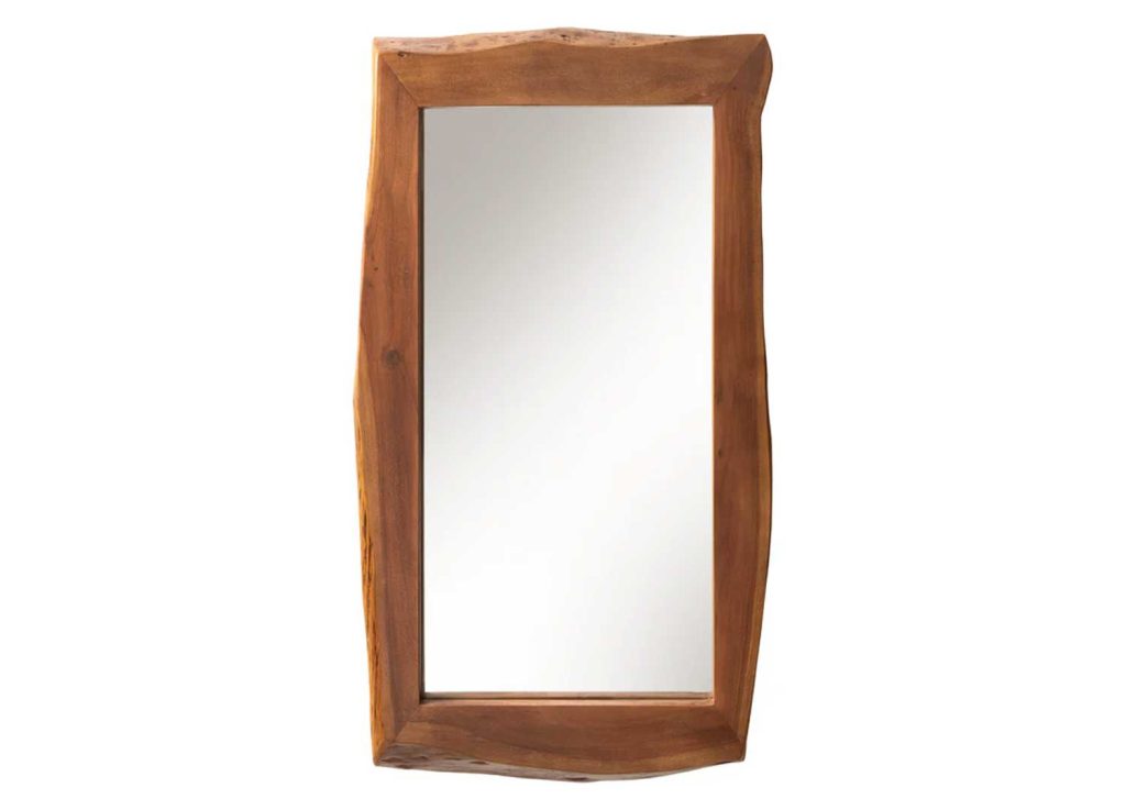 Miroir mural rectangulaire en bois d'acacia Laura