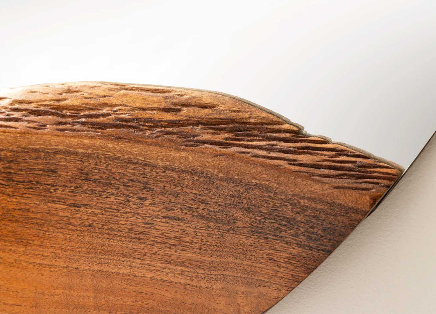 Miroir mural rond en bois d'acacia Laura