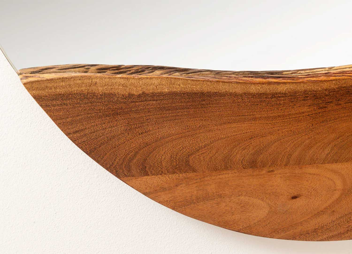 Miroir mural rond en bois d'acacia Laura
