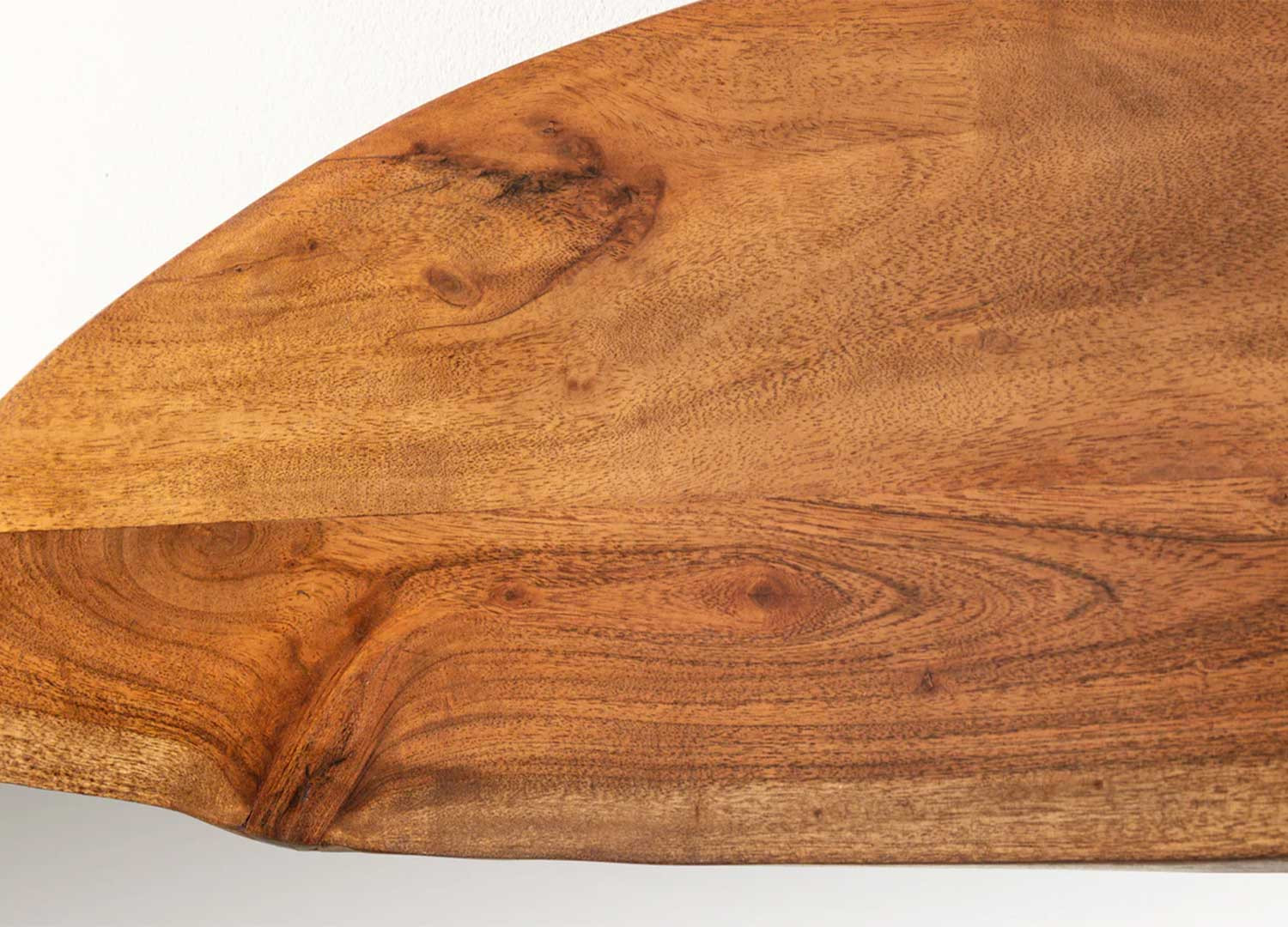 Miroir mural rond en bois d'acacia Laura