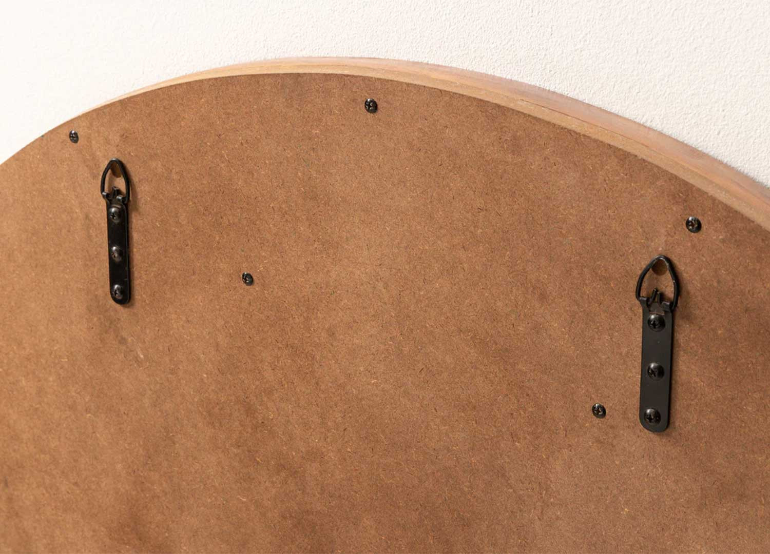 Miroir mural rond en bois d'acacia Laura