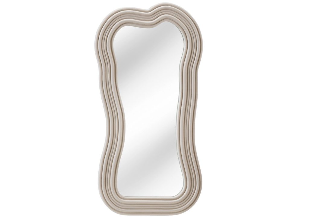 Miroir mural vague grège 100 cm