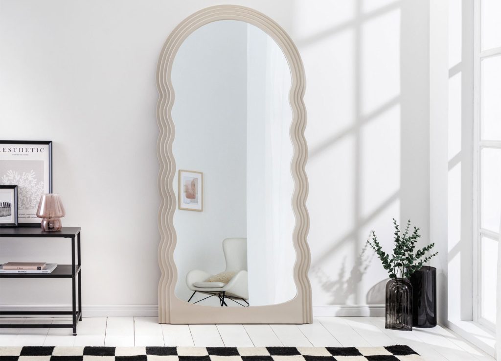 Miroir mural vague grège 160 cm