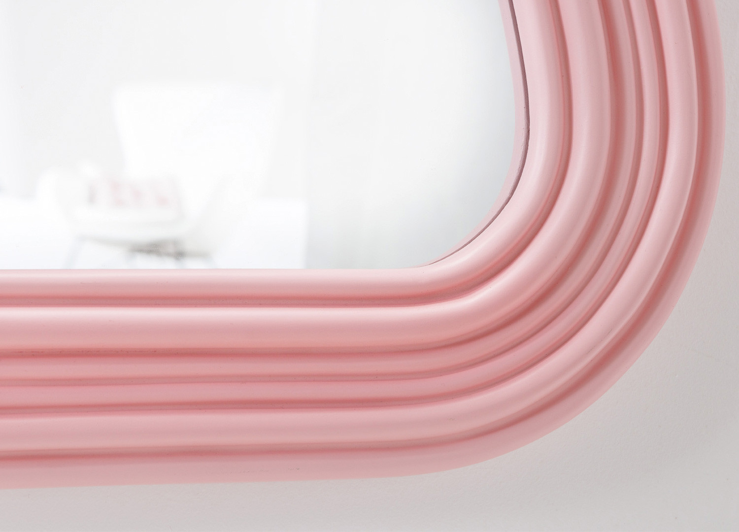 Miroir mural vague rose 100 cm