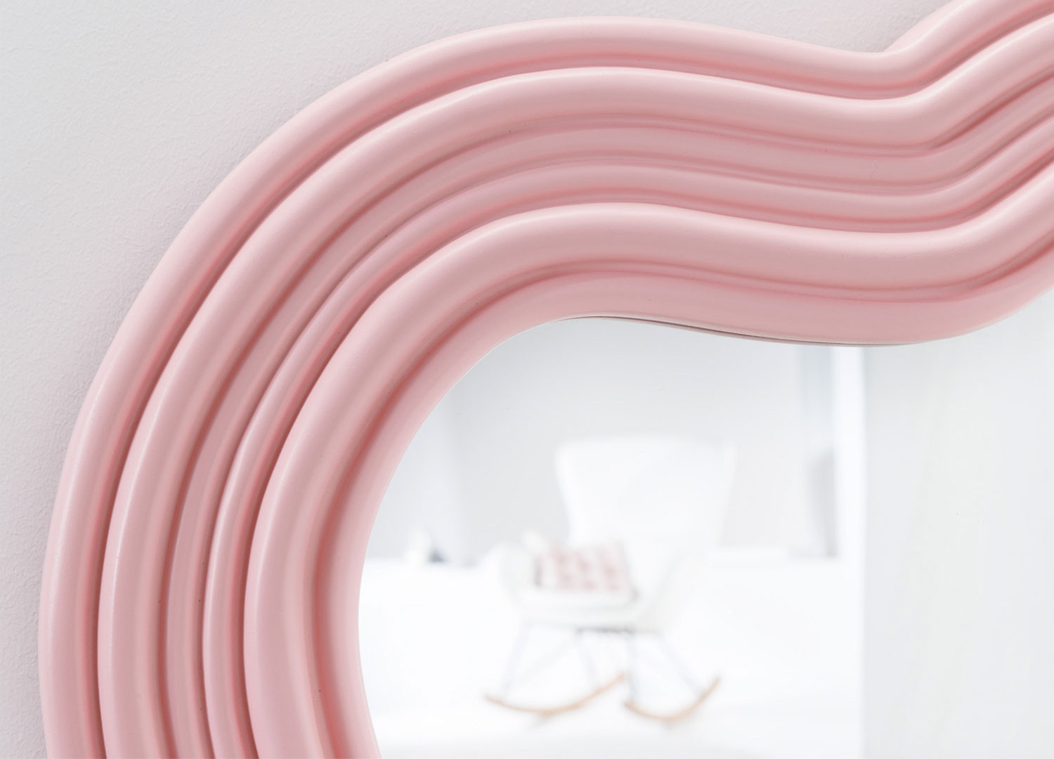 Miroir mural vague rose 100 cm