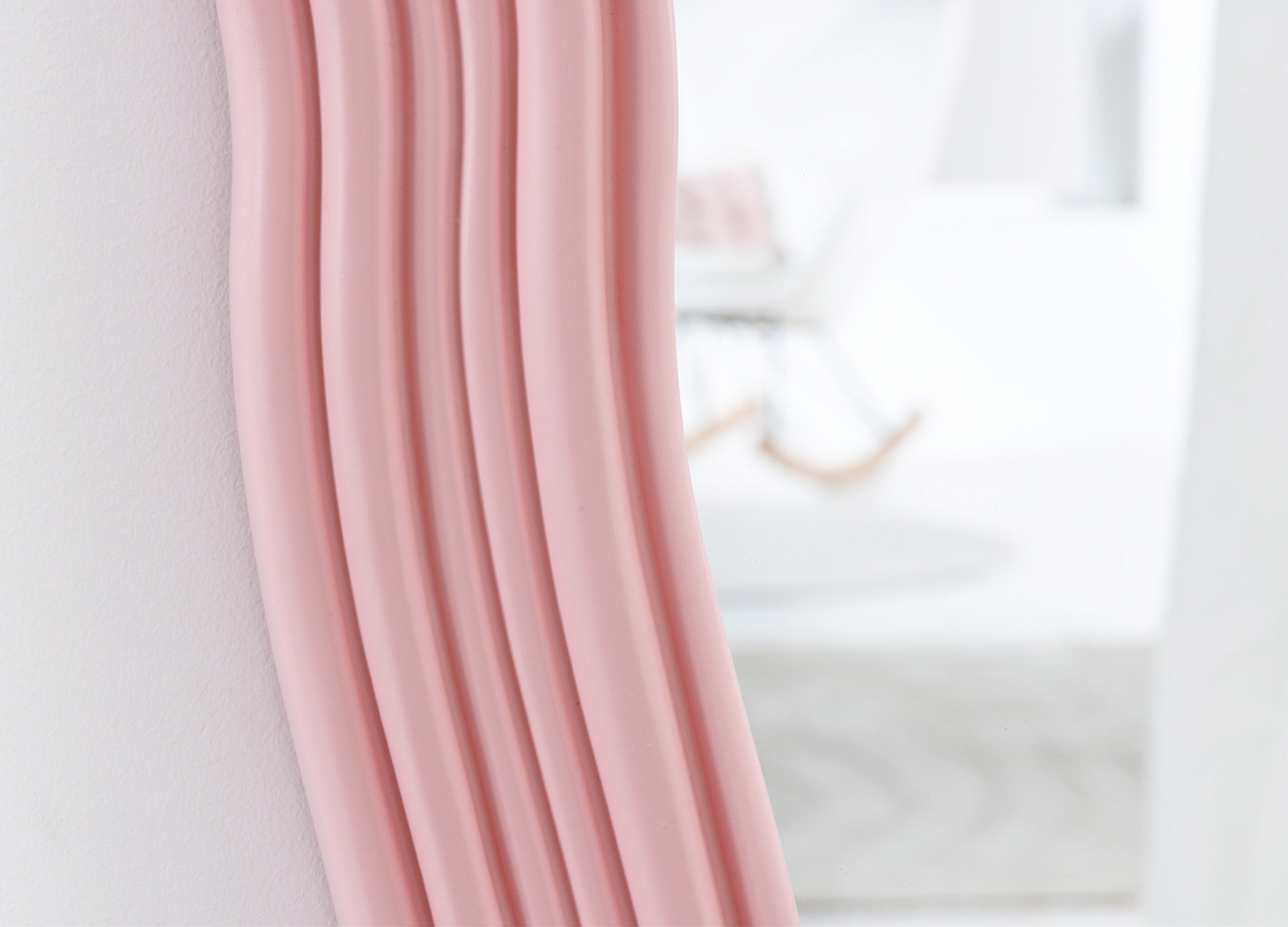 Miroir mural vague rose 100 cm