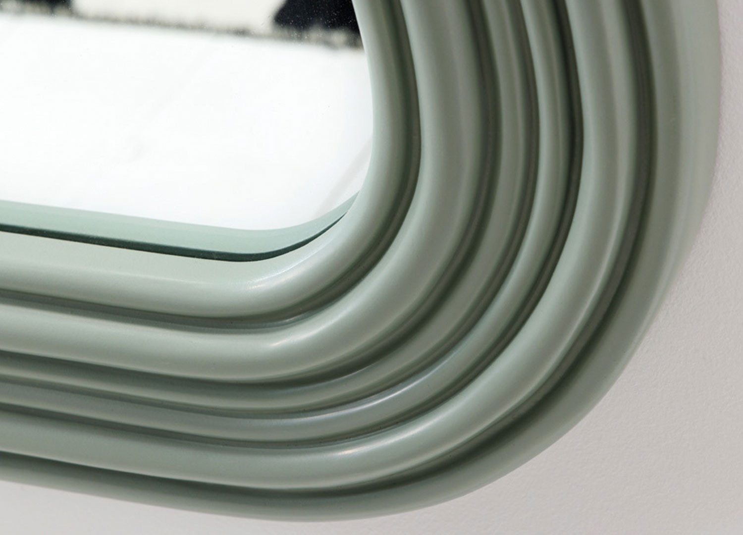 Miroir mural vague vert sauge 100 cm