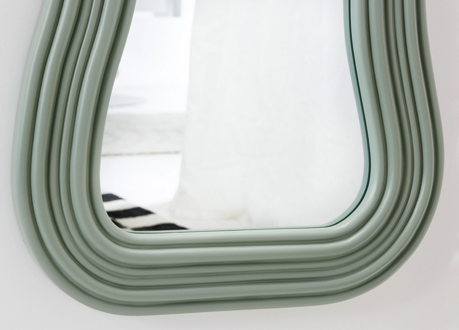Miroir mural vague vert sauge 100 cm