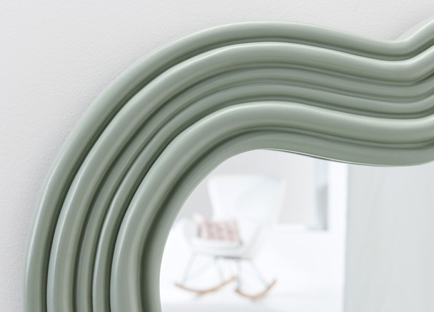 Miroir mural vague vert sauge 100 cm