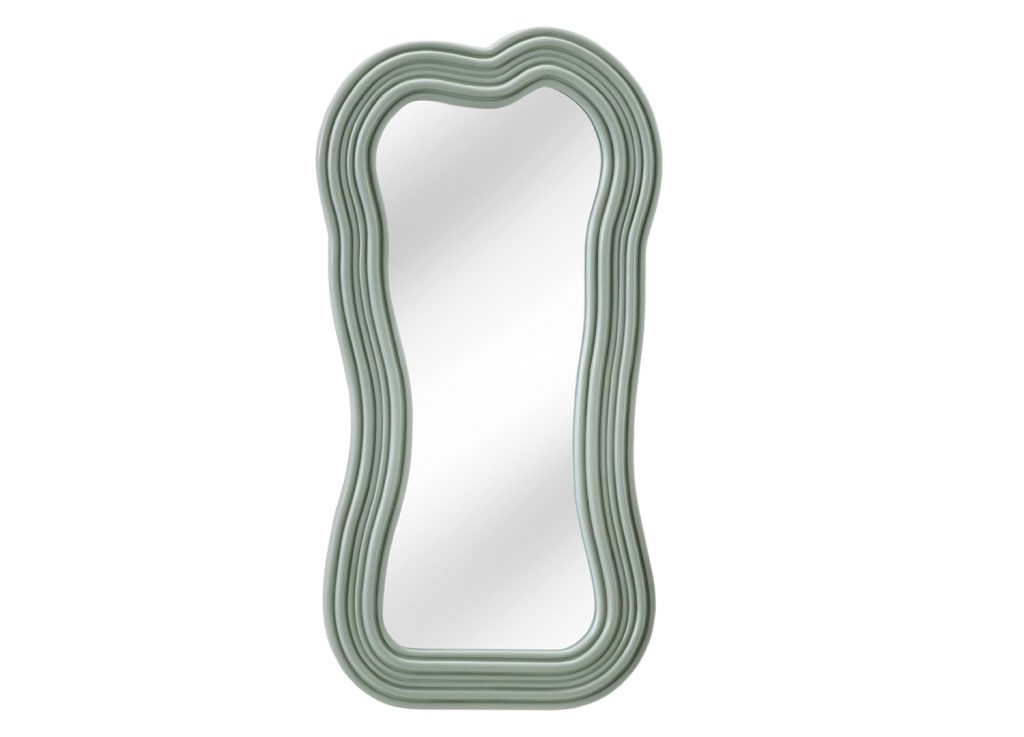 Miroir mural vague vert sauge 100 cm