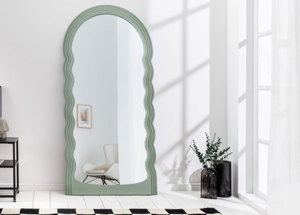Miroir mural vague vert sauge 160 cm