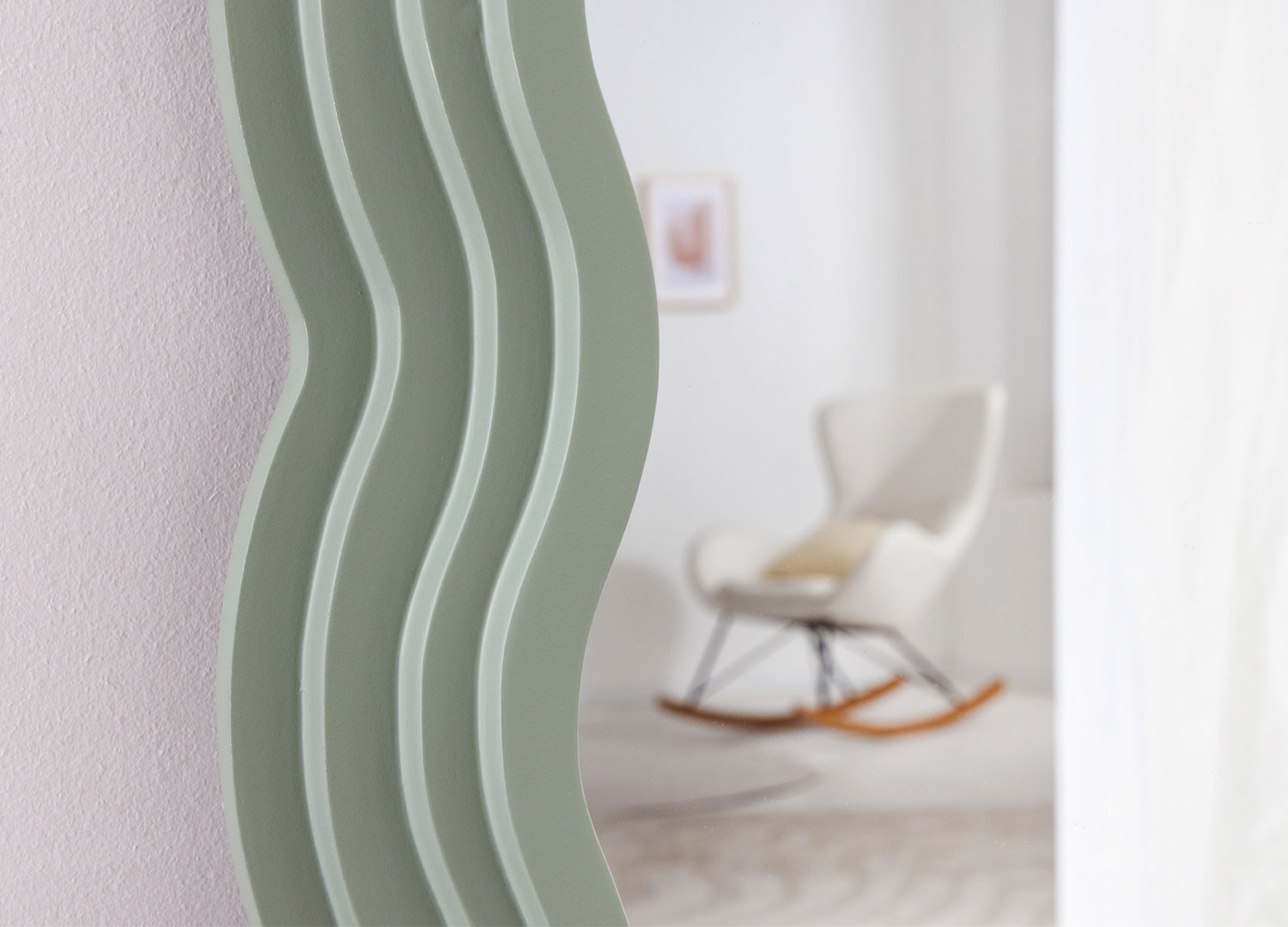 Miroir mural vague vert sauge 160 cm