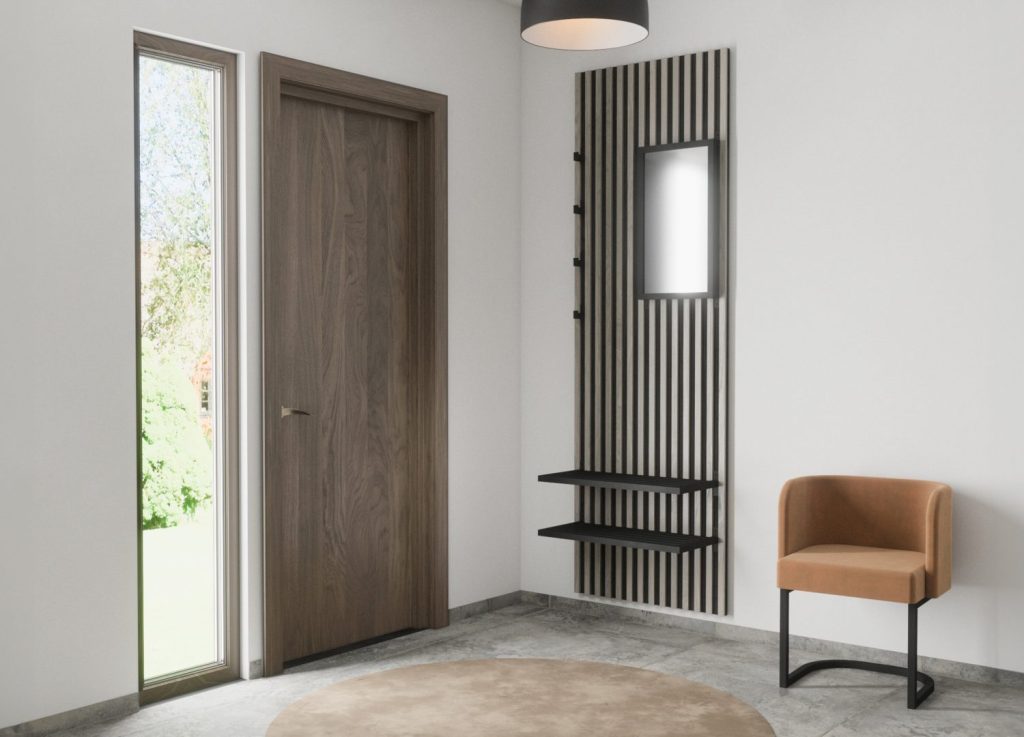Petit miroir Nimes noir mis en scène dans un intérieur
