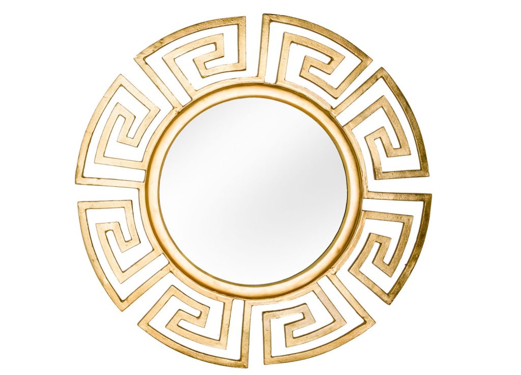 Miroir rond doré design glamour 85 cm