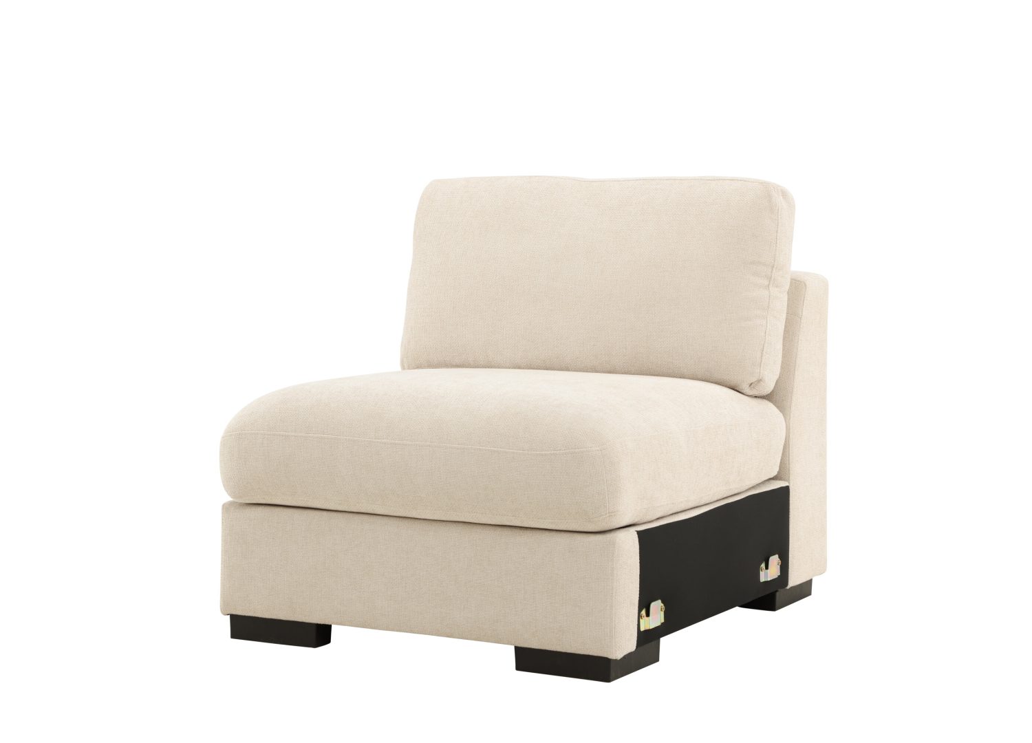 Module central Salerno tissu beige 87 cm vu sous un autre angle