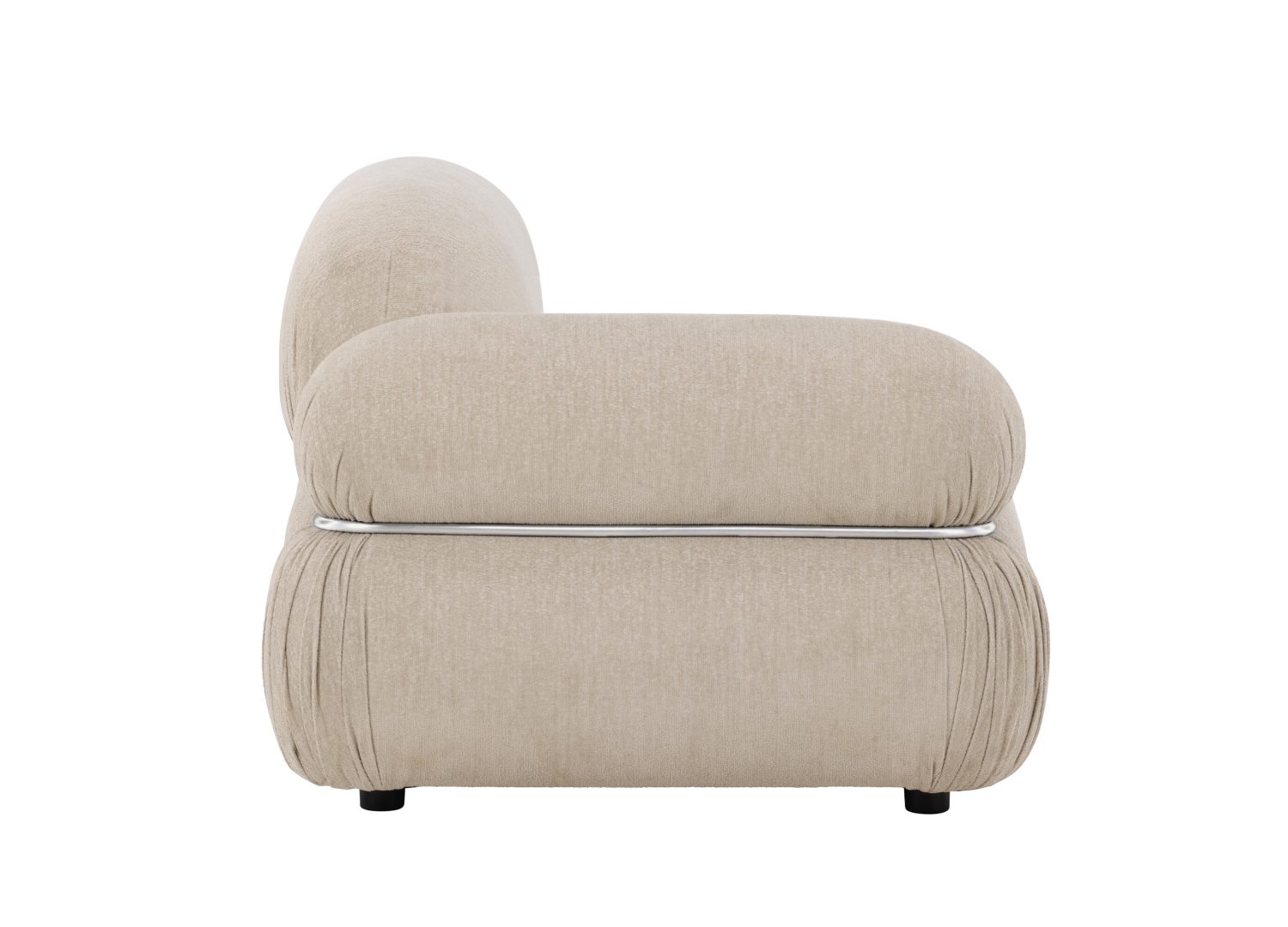 Vue détaillée du canapé Mika beige