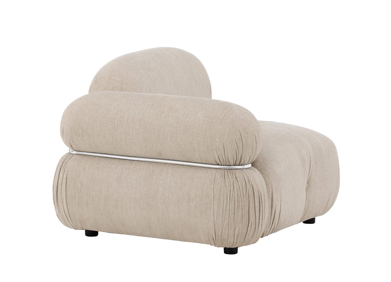 Module d'angle droite Mika tissu beige 95 cm vu sous un autre angle