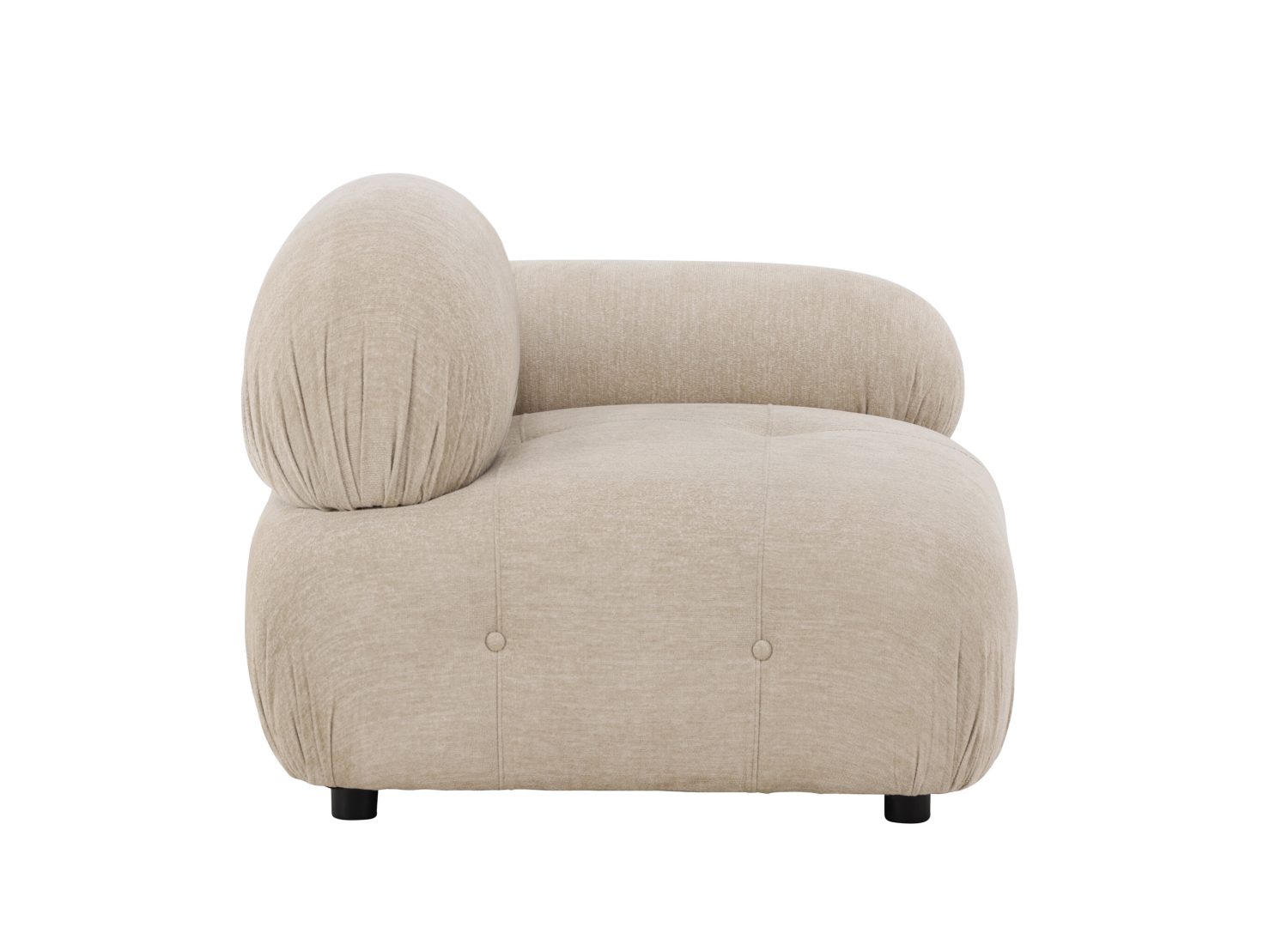Vue détaillée du canapé Mika beige