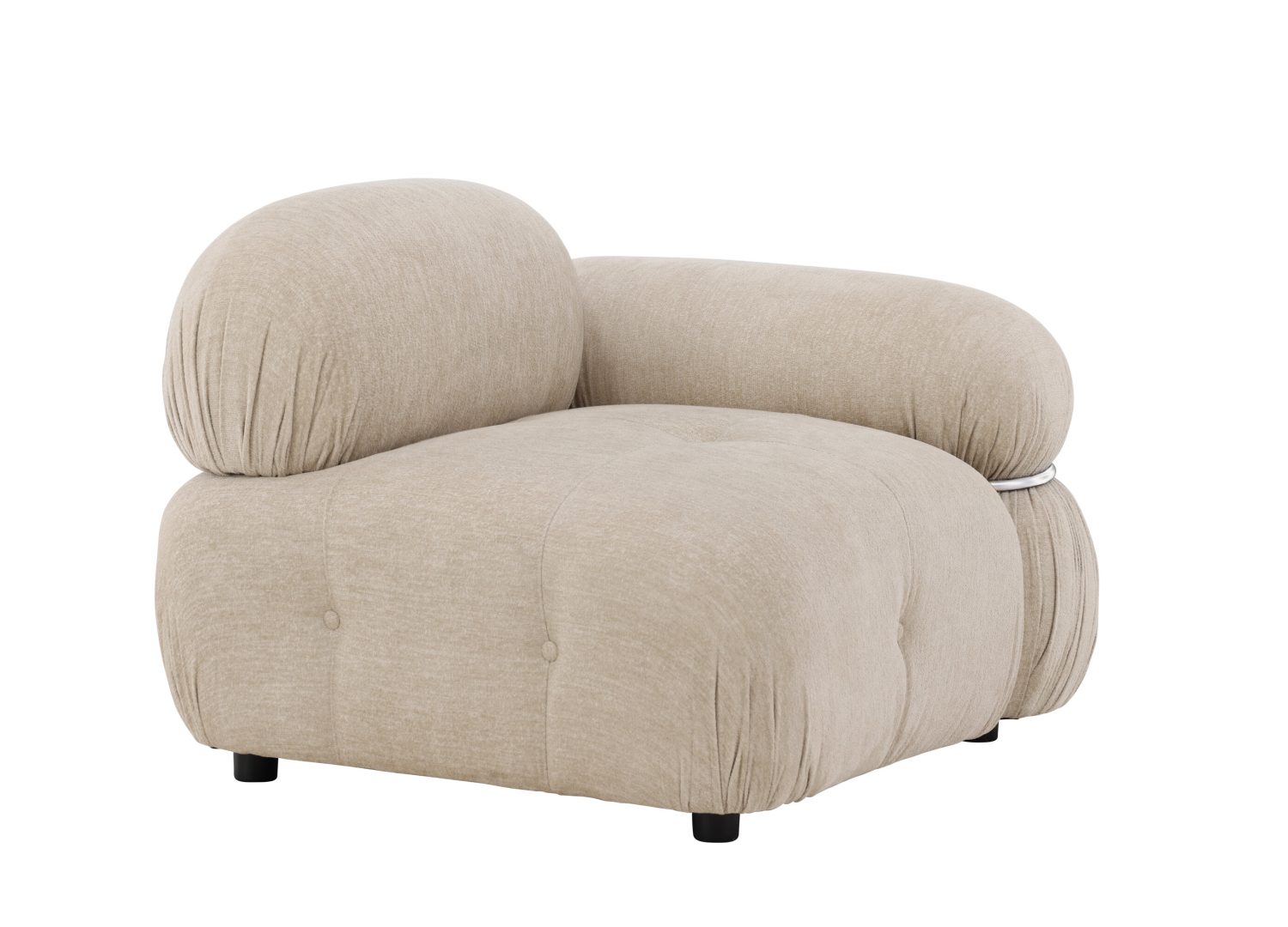 Module d'angle gauche Mika tissu beige 95 cm vu sous un autre angle
