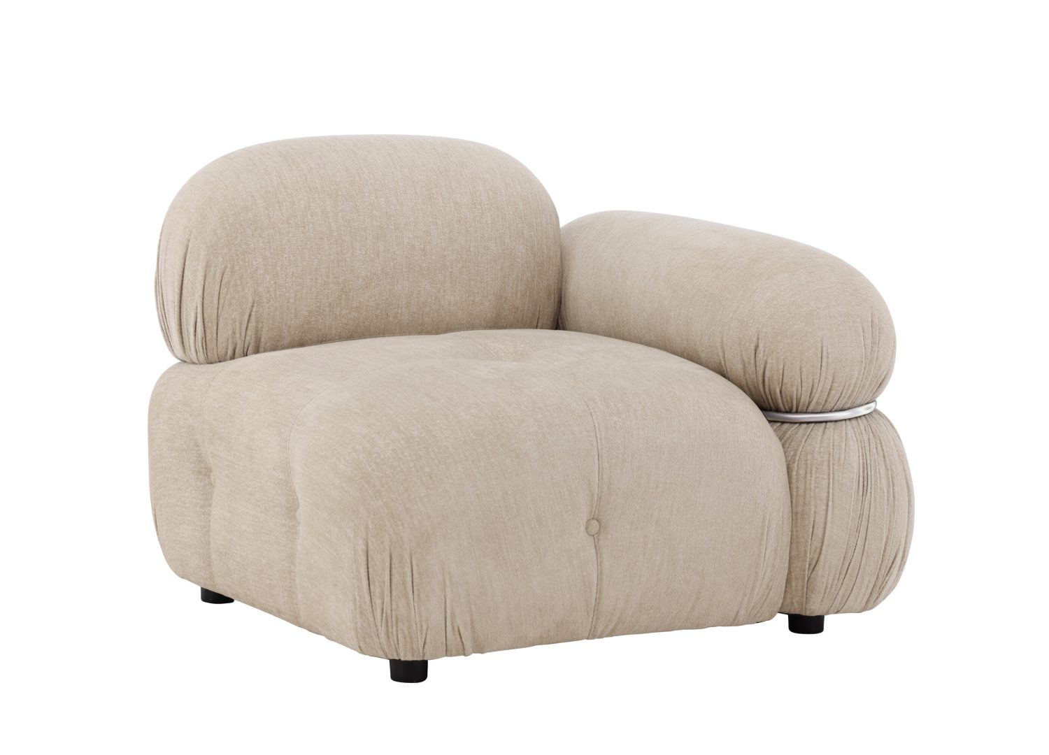Détail du revêtement du canapé Mika beige