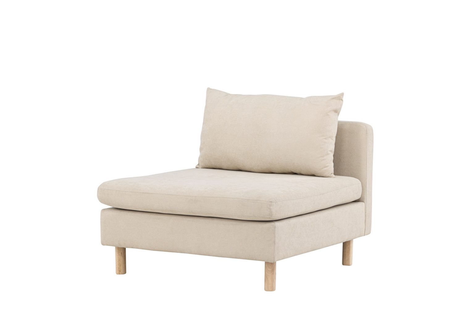 Module fauteuil Zero tissu beige 94 cm vu sous un autre angle