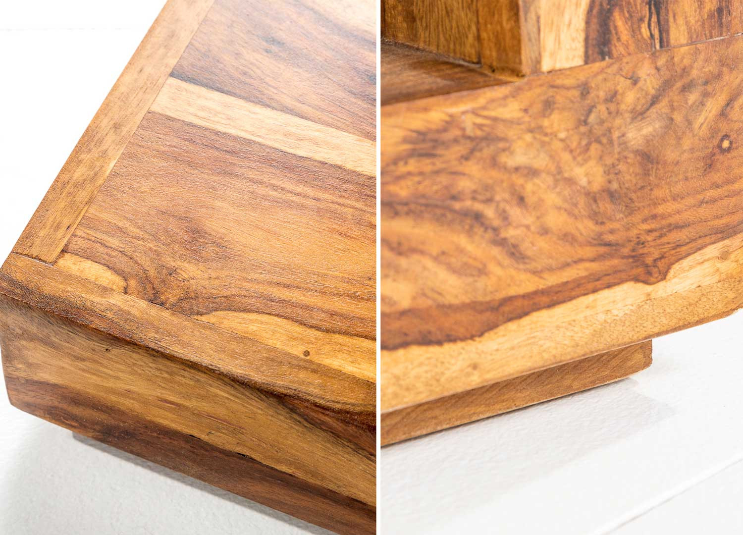Petite table basse carrée en sesham 45 cm Sevian