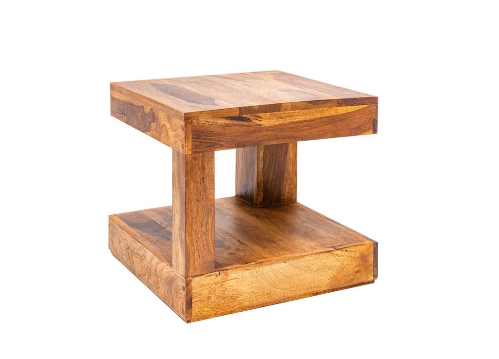 Petite table basse carrée en sesham 45 cm Sevian