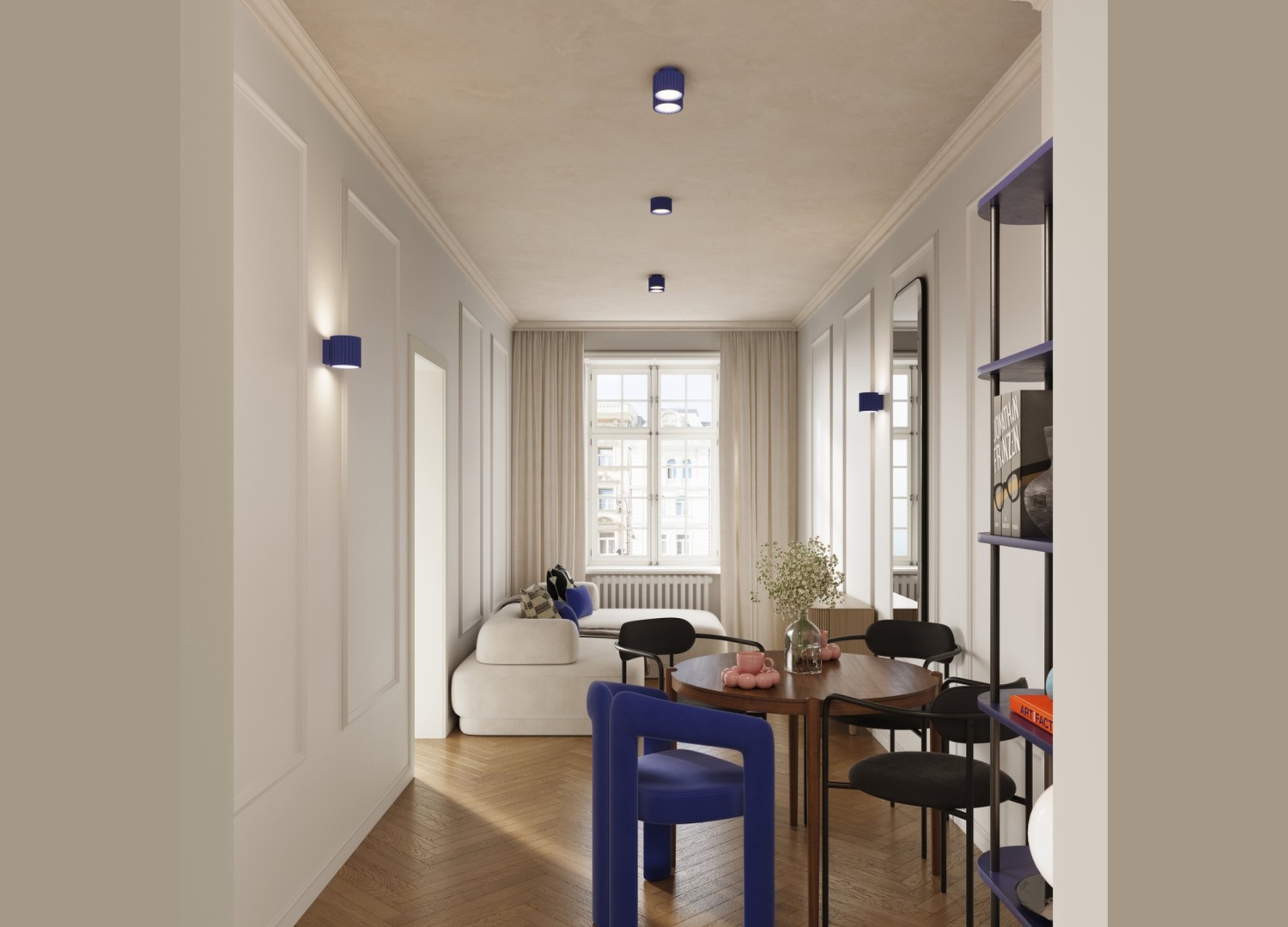 Plafonnier AURA 1 bleu outremer GX53 – dimensions