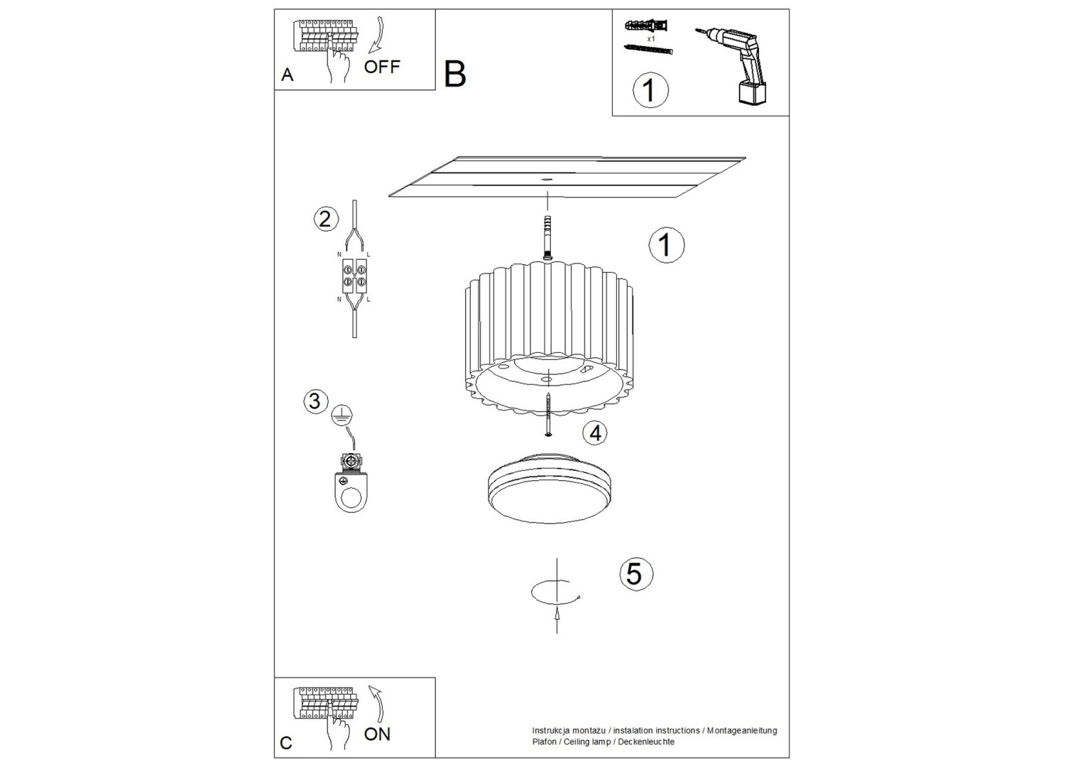 Plafonnier AURA 1 pêche GX53 – vue complémentaire 8