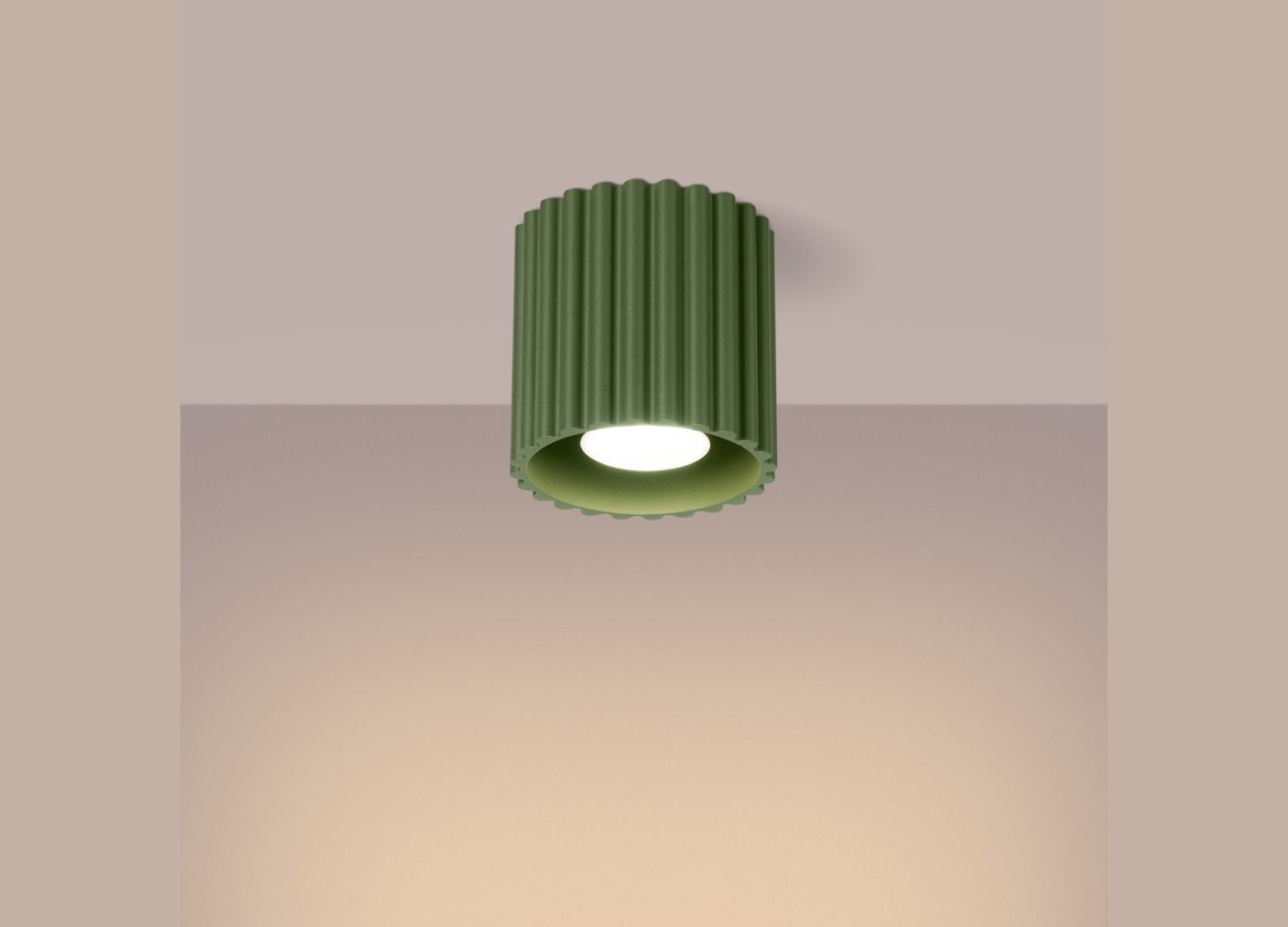 Plafonnier AURA 1 vert olive GU10 – vue complémentaire 3