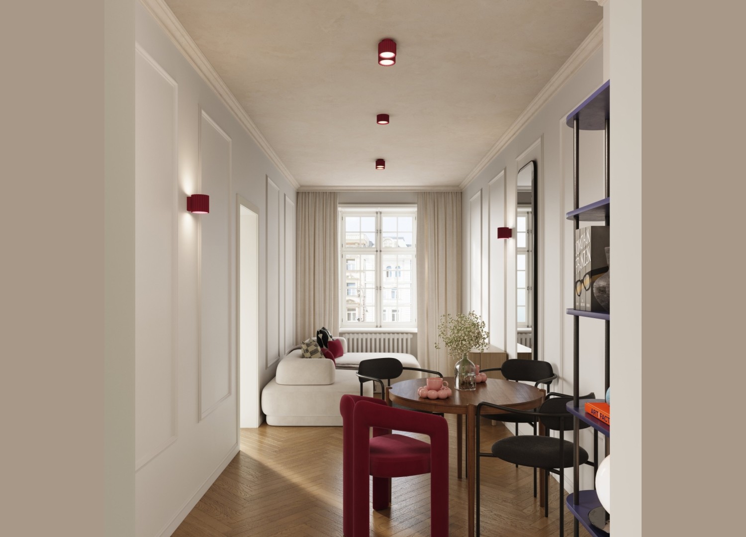 Plafonnier AURA 2 bordeaux GX53 – dimensions