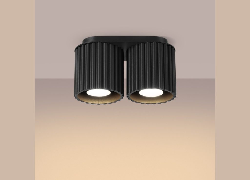 Plafonnier AURA 2 noir GU10 – vue complémentaire 3