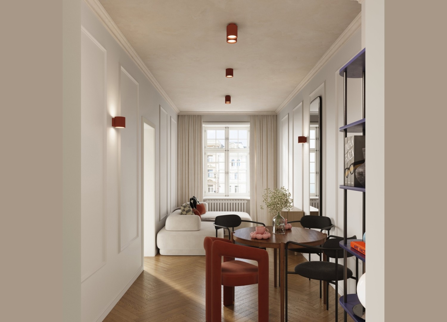 Plafonnier AURA 2 ocre rouge GU10 – dimensions