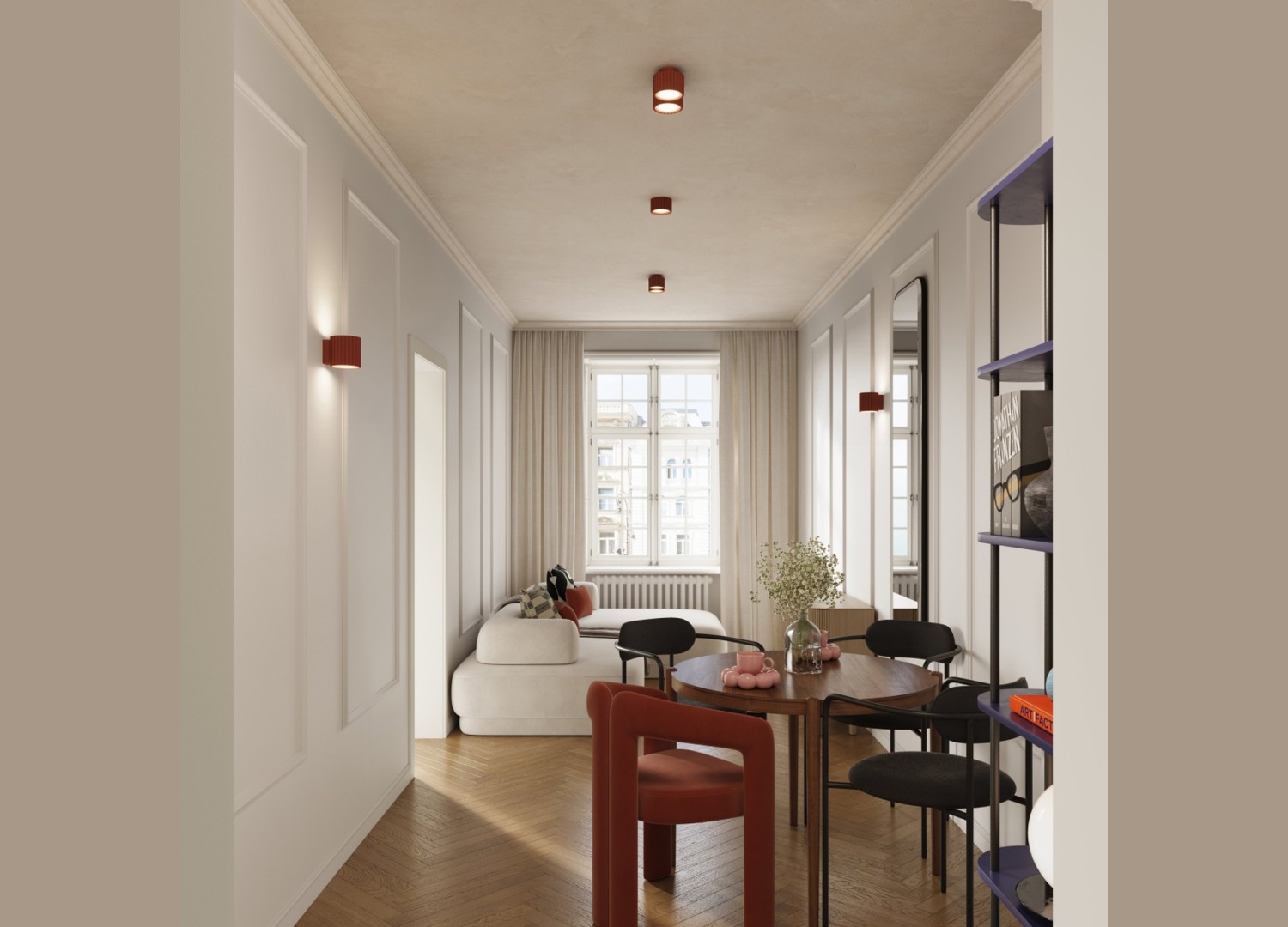 Plafonnier AURA 2 ocre rouge GX53 – dimensions