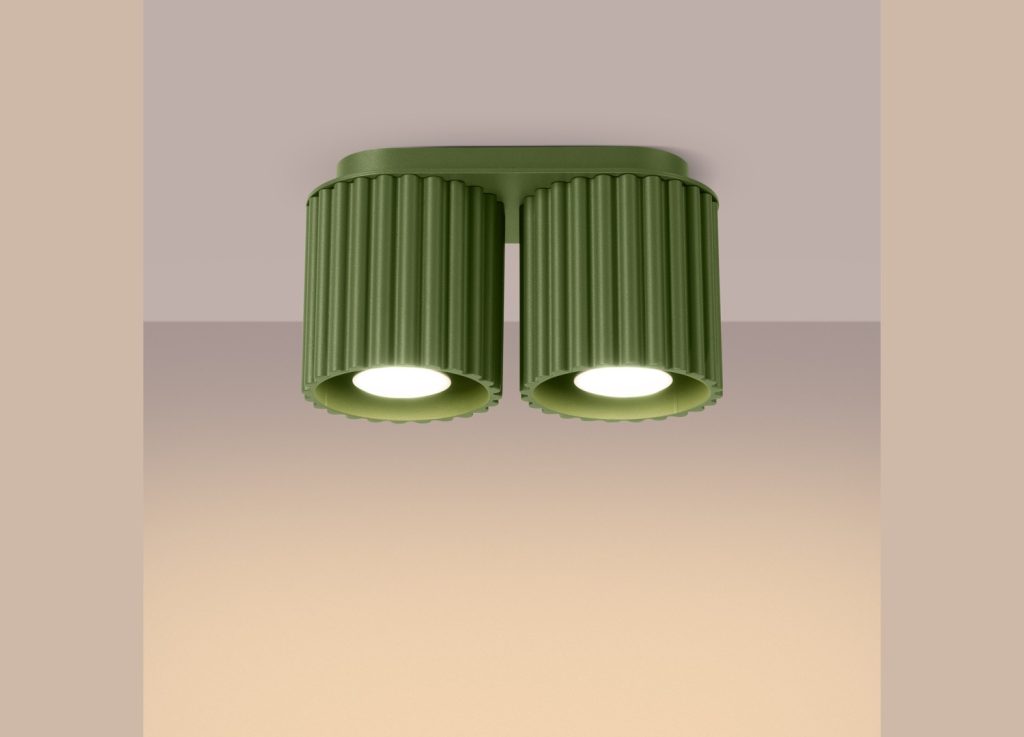 Plafonnier AURA 2 vert olive GU10 – vue complémentaire 3