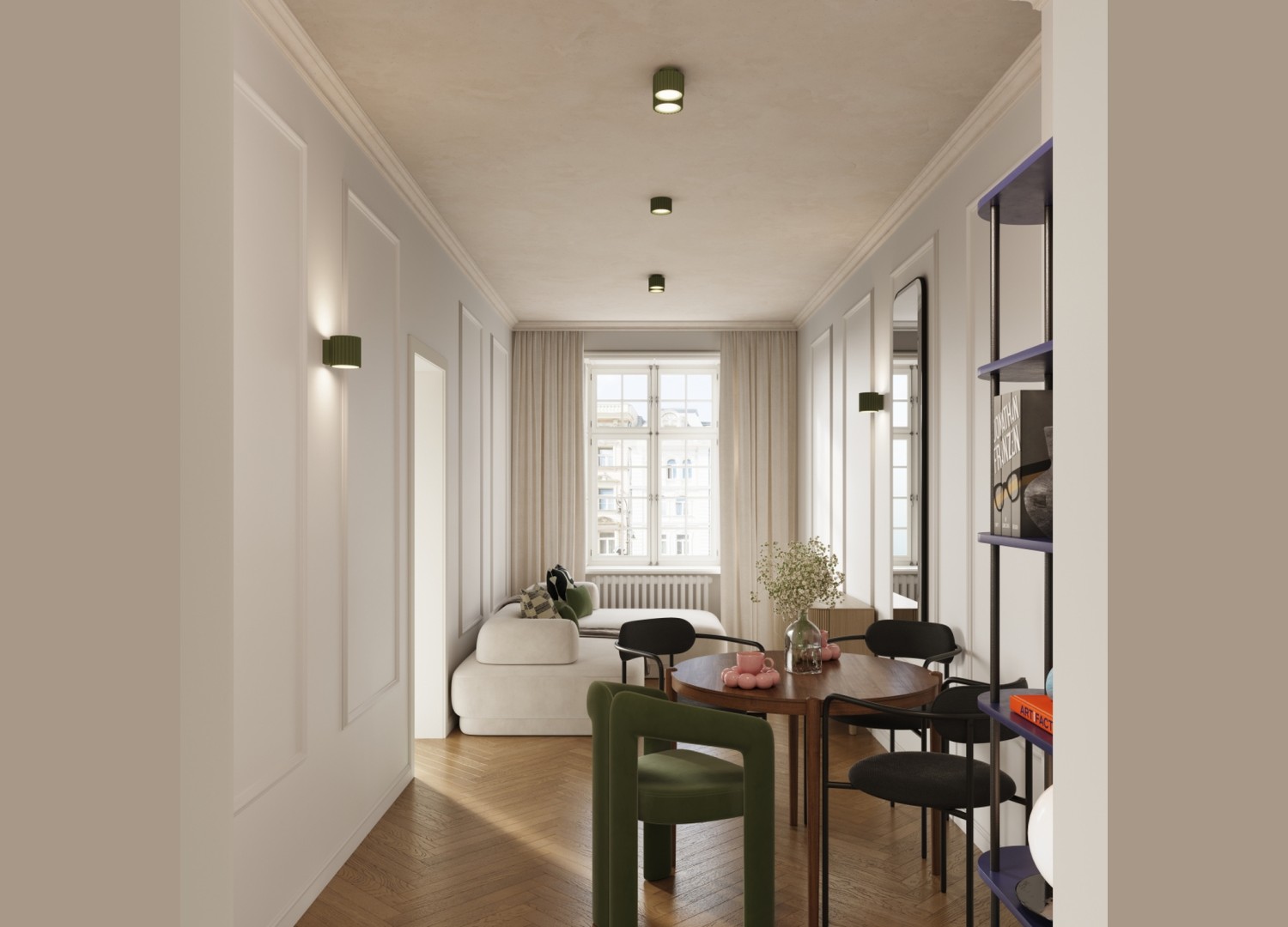 Plafonnier AURA 2 vert olive GX53 – dimensions
