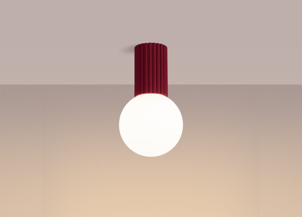 Plafonnier HALO bordeaux IP44 – vue complémentaire 3