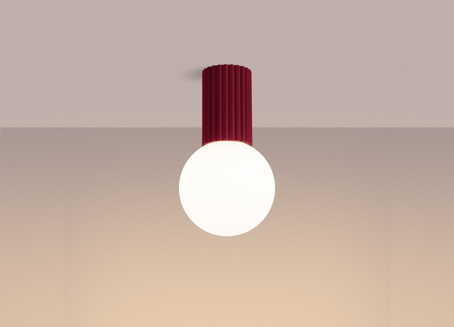 Plafonnier HALO bordeaux IP44 – vue complémentaire 3