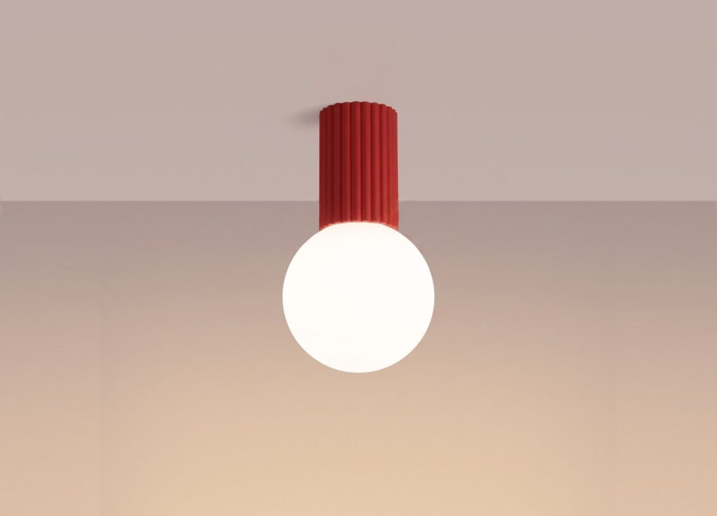 Plafonnier HALO rouge IP44 – vue complémentaire 3