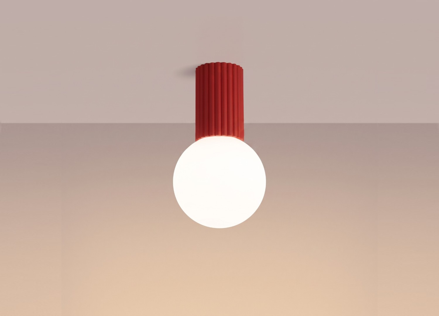 Plafonnier HALO rouge IP44 – vue complémentaire 3