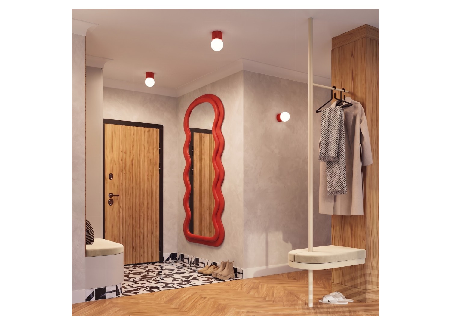 Plafonnier HALO rouge IP44 – dimensions