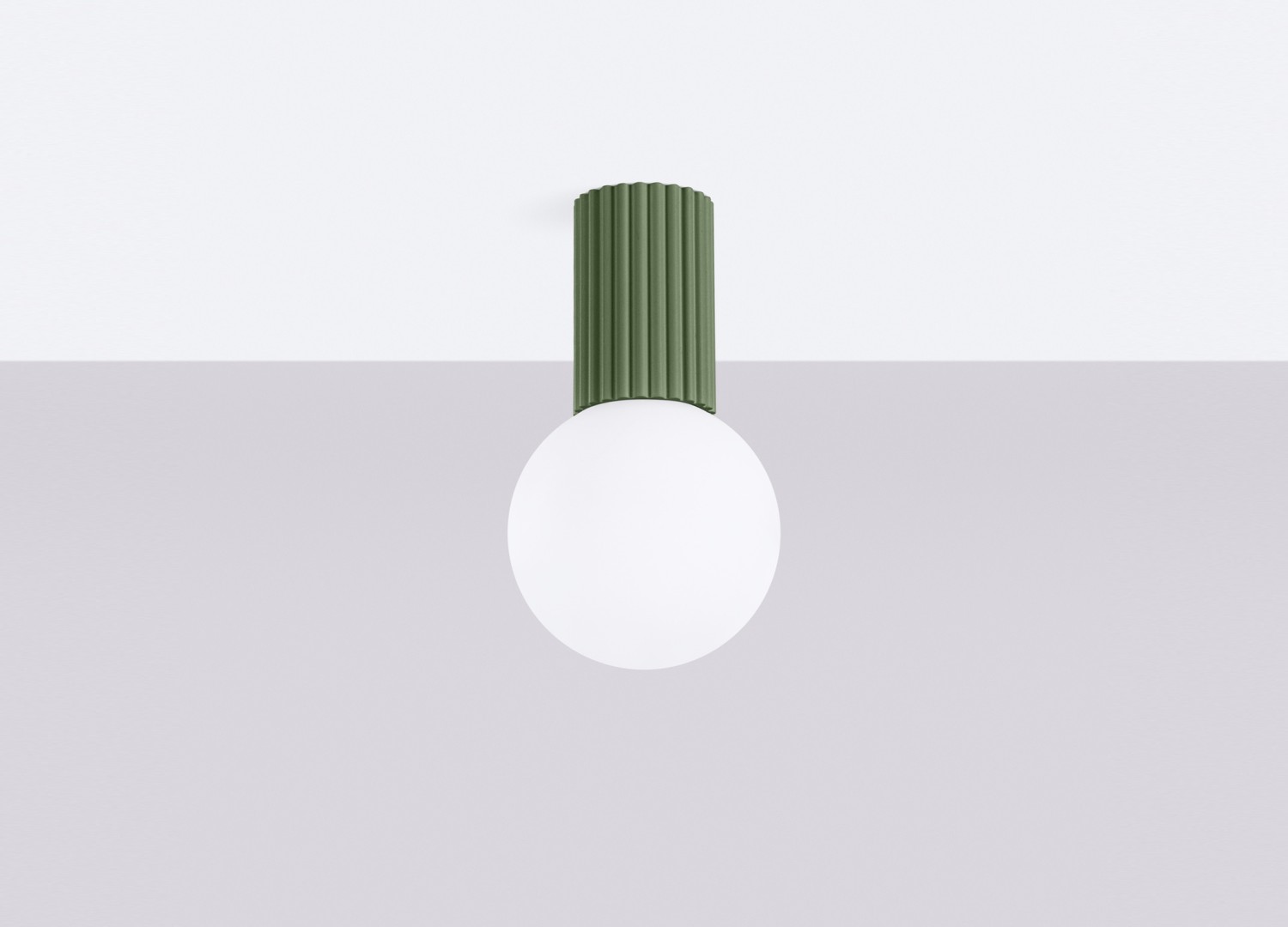 Plafonnier HALO vert olive IP44 – vue complémentaire 2