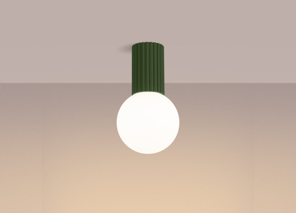 Plafonnier HALO vert olive IP44 – vue complémentaire 3