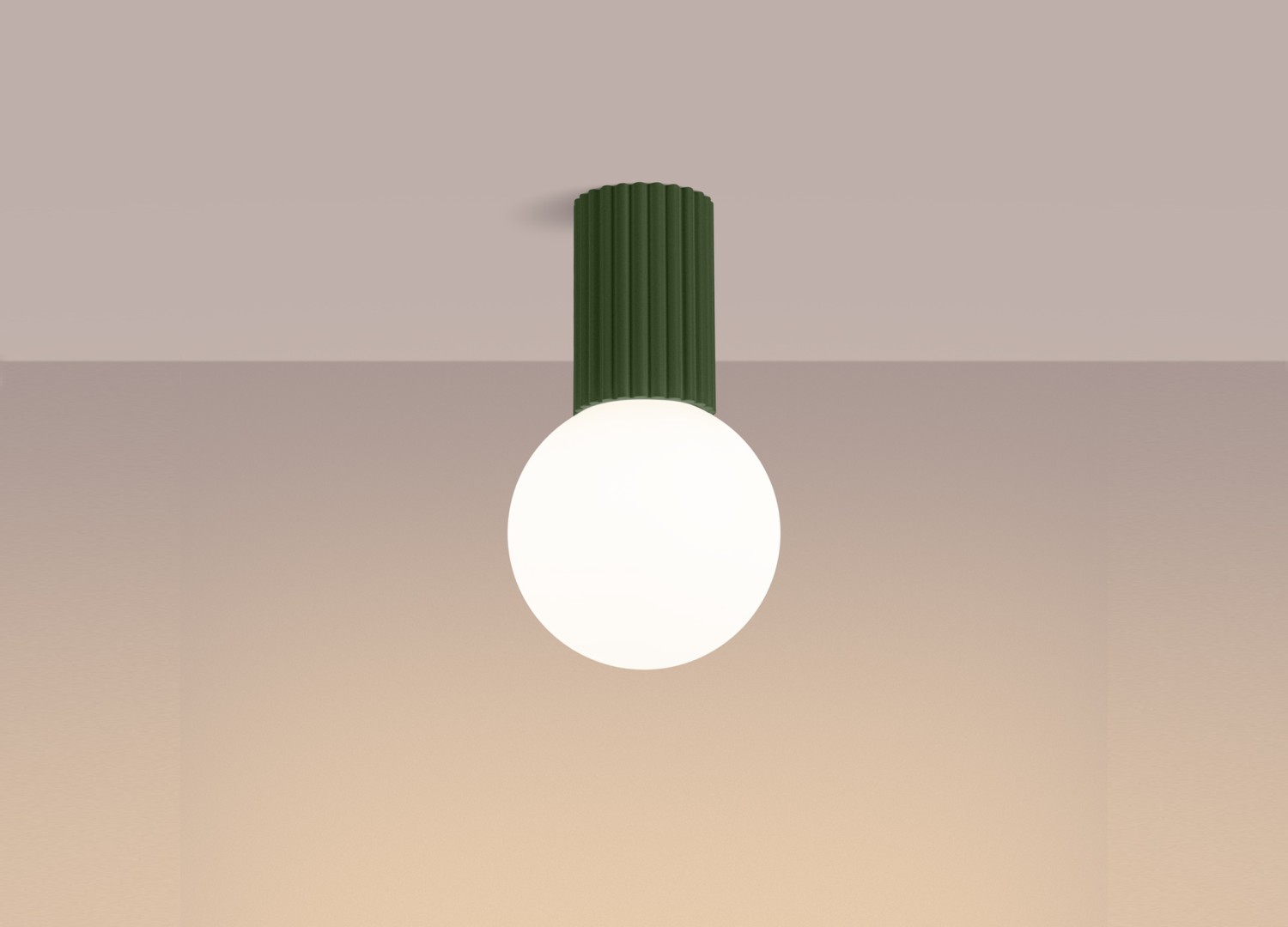 Plafonnier HALO vert olive IP44 – vue complémentaire 3